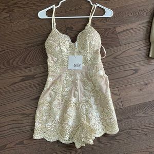 Beige and gold romper